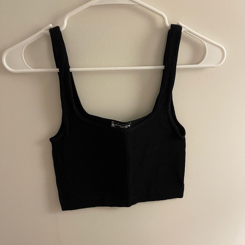Zara basic Black cropped tank